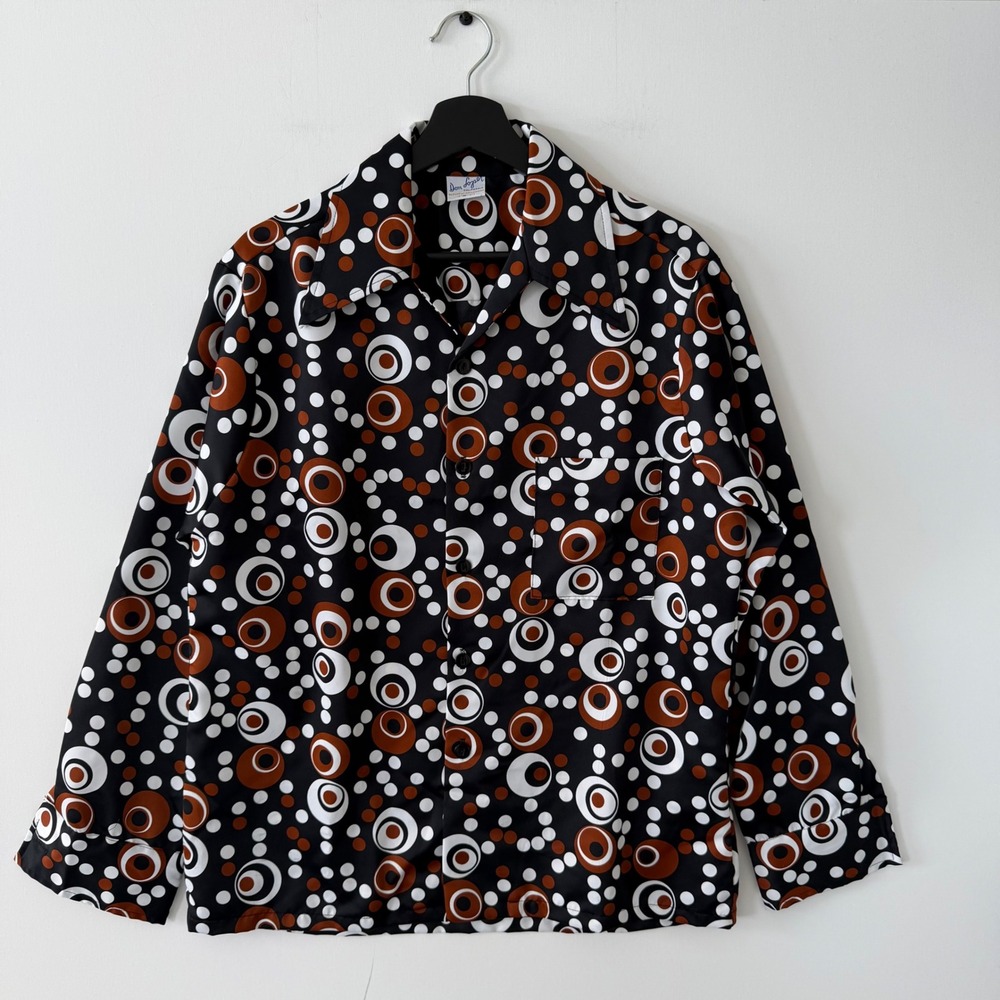 Vintage Don Loper California Duke of Hollywood 60s 70s Circle Print Shirt Mens M